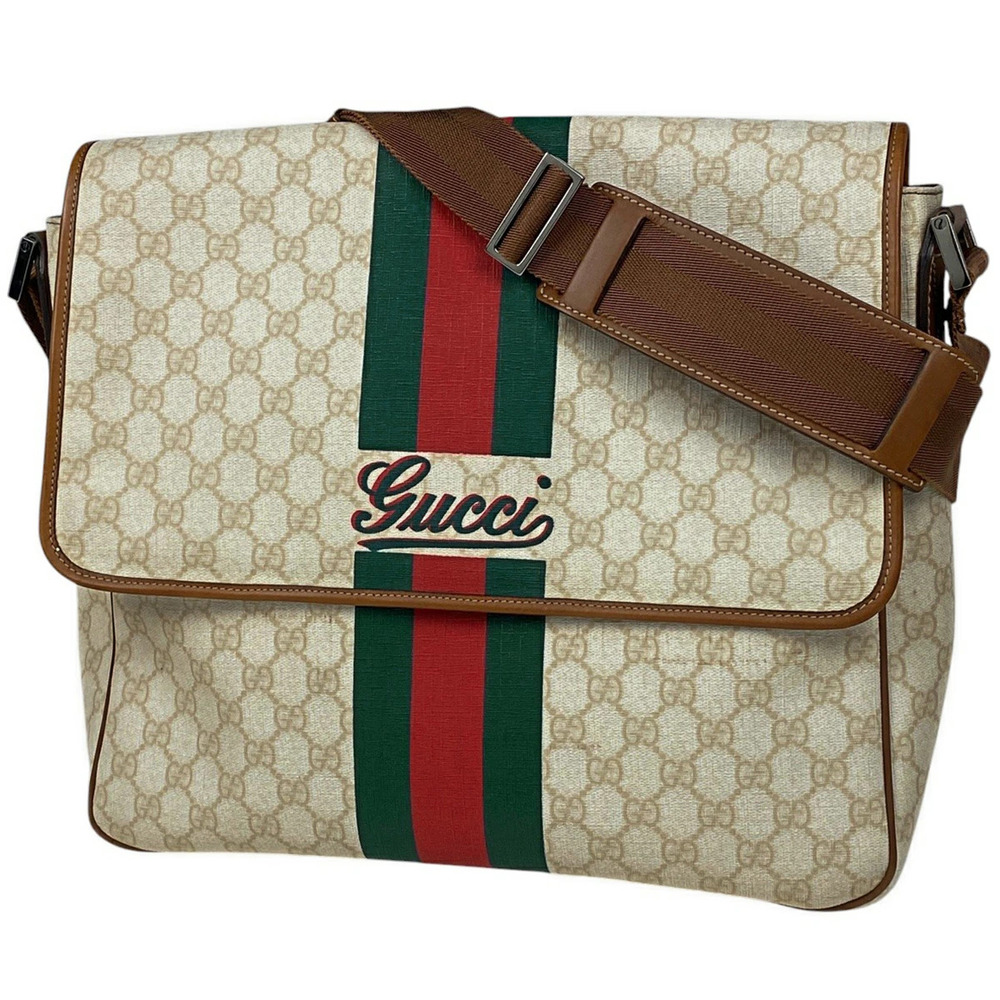 Gucci GG shoulder bag Sherry web messenger canvas white brown